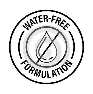 Water free formulation vector icon