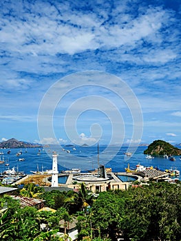 Water front view from top of labuan bajo photo