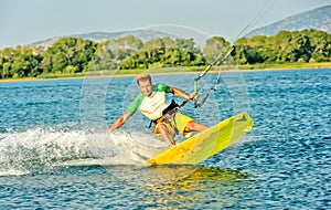 Water fun and kiteboarding in Ada Bojana, Montenegro