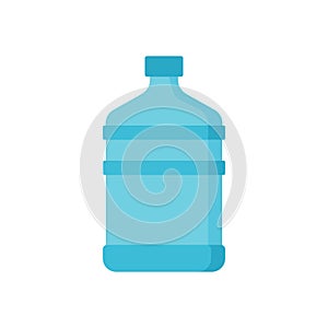 Water gallon flat design template vector. big bottle with clean water. Plastic container for the cooler. Isolated on white