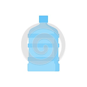 Water gallon flat design template vector. big bottle with clean water. Plastic container for the cooler. Isolated on white