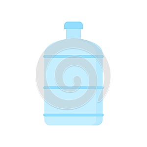 Water gallon flat design template vector. big bottle with clean water. Plastic container for the cooler. Isolated on white