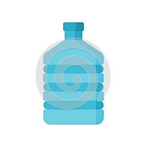 Water gallon flat design template vector. big bottle with clean water. Plastic container for the cooler. Isolated on white