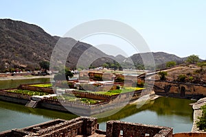 Water garden kesar kyari, amer fort Jaipur Rajasthan India