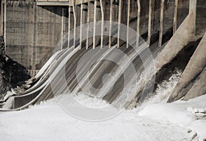 Water gates at a hydro electric dam