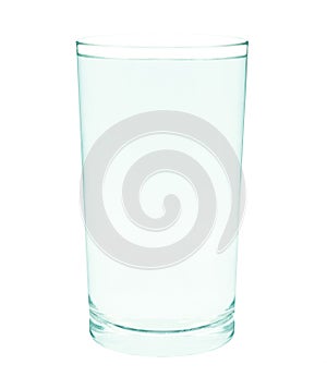 water glass Clear pure with blue water in front