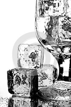 Water Glass and Ice Cubes