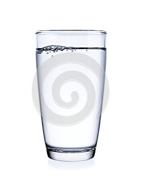 Water in glass isolated