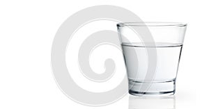 Water glass isolated on with background