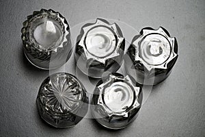 Water glass upside down on the table