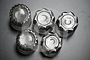 Water glass upside down on the table