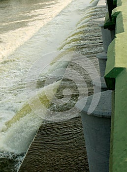 Water from the Grand old dam of Kallanai constructed by king karikala chola with granite stone.