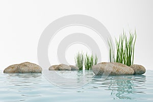 Water, grass and stone