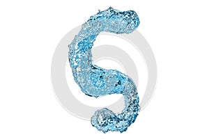 Water Greek letter word-final position sigma, 3D rendering