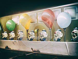 Water Gun Clown Carnival Game Balloons Retro