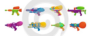 Water gun vector cartoon set icon. Isolated cartoon icon water pistol. Vector illustration watergun on white background