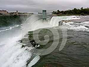 Water gushes over Niagara Falls - NY - USA