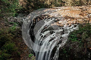 Water gushing down the gorge - Englishman river falls, Vancouver Island, BC