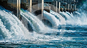 Water Gushing Out of a Dam