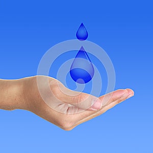 Water with hand