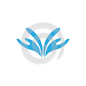 Water hand care design logo vector