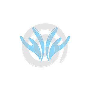 Water hand care design logo vector