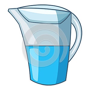Water hand filter icon, cartoon style