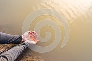 Water hands with drought