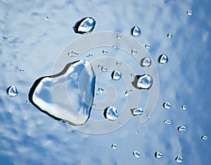 Water heart and drops