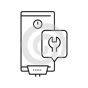 water heater repair line icon vector illustration