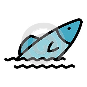 Water herring icon vector flat