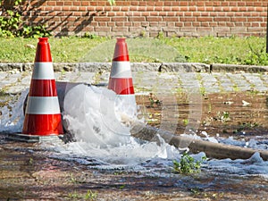 Water hose with two pylons