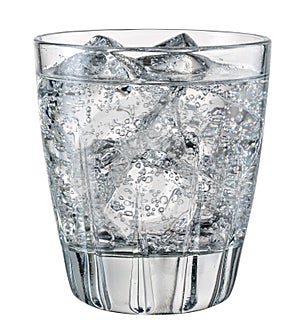 Water with ice. With clipping path