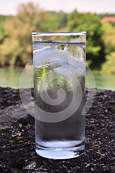 WATER, ice, cold water, glass of water, glass of water, refreshment, life, health thirst