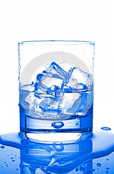 Water with ice cubes