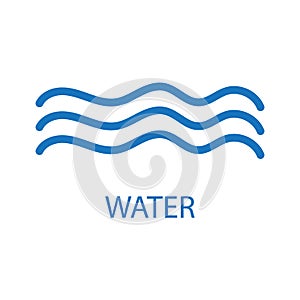 Water icon or logo in modern line style. High quality blue outline pictogram for web site design and mobile apps