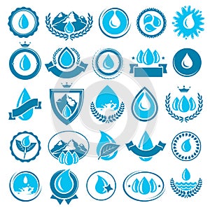 Water icon set. Vector