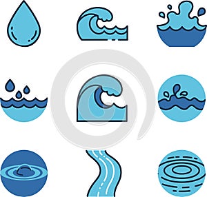 Water Icon Sets in Vector