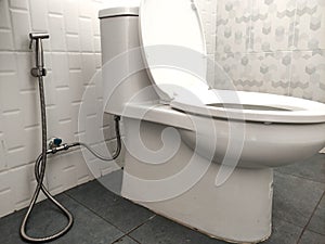 Water inject bidet and flush toilet.