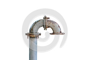 Water iron pipe white isolated