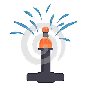Water irrigation pipe icon cartoon vector. Pipe watering
