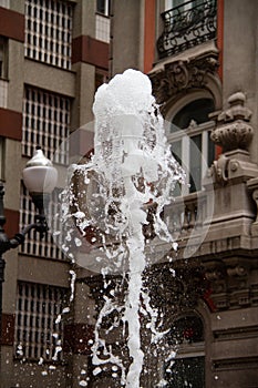 Water jet in the city of GijÃ³n photo