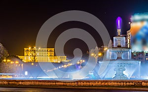 Water-jet Fountain in Unirii square - Bucharest