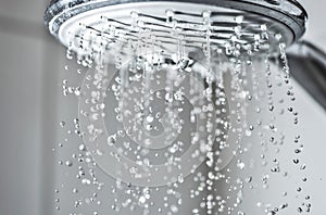 Water jet from a shower head