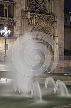 Water jets and the door of the apostles, court of the waters, Valencia, Spain