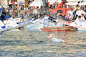 Water Jousting performance in Sete, Languedoc-Roussillon, south of France