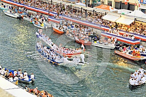 Water Jousting performance in SÃÂ¨te, Languedoc-Roussillon, south of France