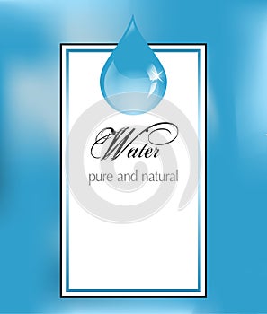 Water label with drop