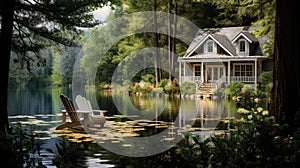 water lake cottage