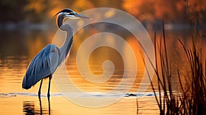 water lakes great blue heron